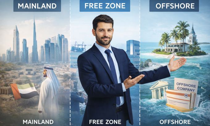 Mainland vs Free Zone vs Offshore Which UAE Company Setup Is Right for You Mainland vs Free Zone vs Offshore diagram